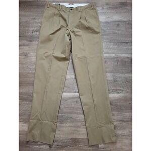 NWOT Orvis Khaki Chino Straight Leg Pleated Cuff Pant's Preppy 8K57 Men 38 READ